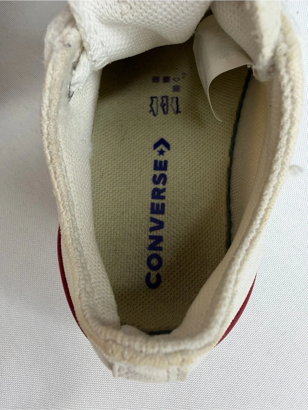 Converse Chuck Taylor All Star Toddler Sneakers - White W/ Red/Blue Stripe Size8